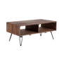 Reclaimed Wood Cocktail Table with Open Storage - Black / Natural