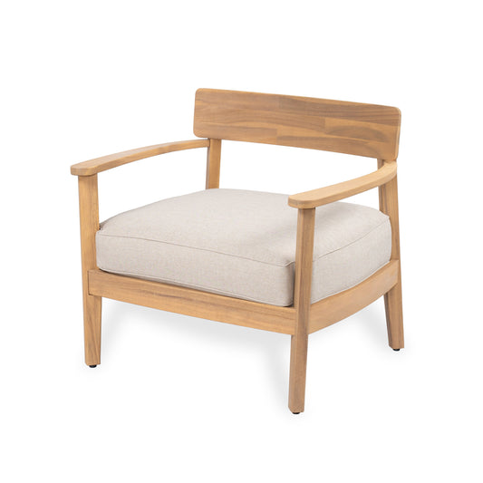 Mallorca Acacia Wood Club Chair with Seat Cushion - Outdoor