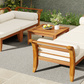 6 Piece Acacia Wood Outdoor Modular Sectional with Daybed - Teak Beige