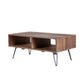 Reclaimed Wood Cocktail Table with Open Storage - Black / Natural