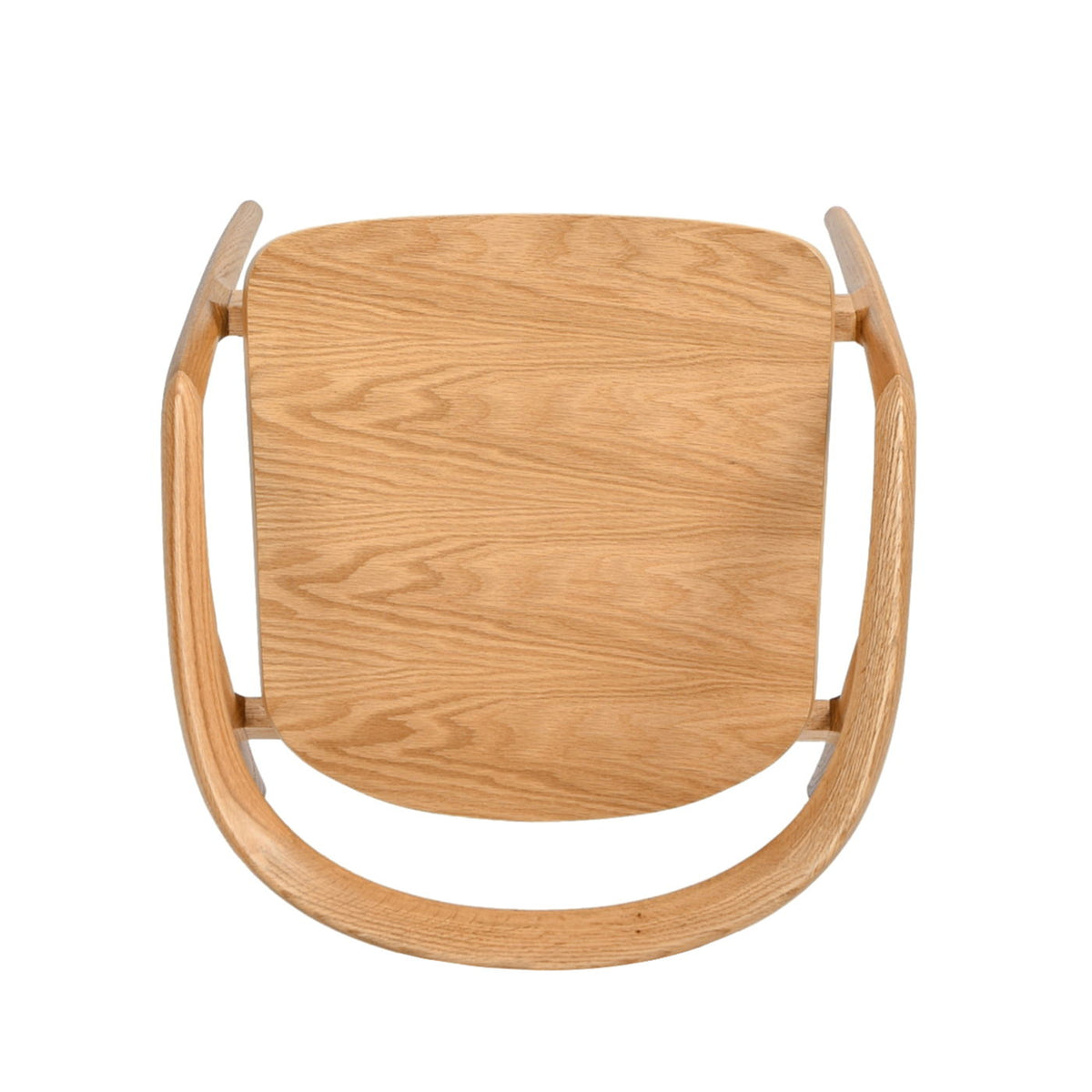Scandinavian Sculpted Dining Chair with Comfortable Arms - Warm Natural Brown