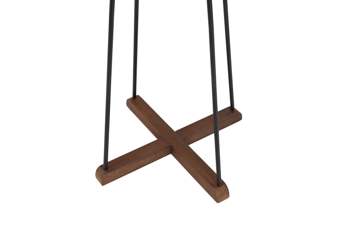 Reclaimed Wood and Metal Freestanding Coat Rack with Hooks - Natural
