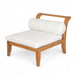 6 Piece Acacia Wood Outdoor Modular Sectional with Daybed - Teak Beige