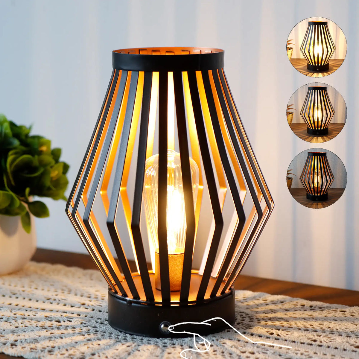Set of 2 Dimmable Bedside Table Lamps
