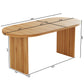 Modern Extendable Dining Table with Removable Extension Leaves - Natural Walnut