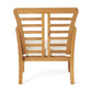 Caydon 2 Club Chairs + Table Outdoor Set with Slat Panel Design - Natural Wood