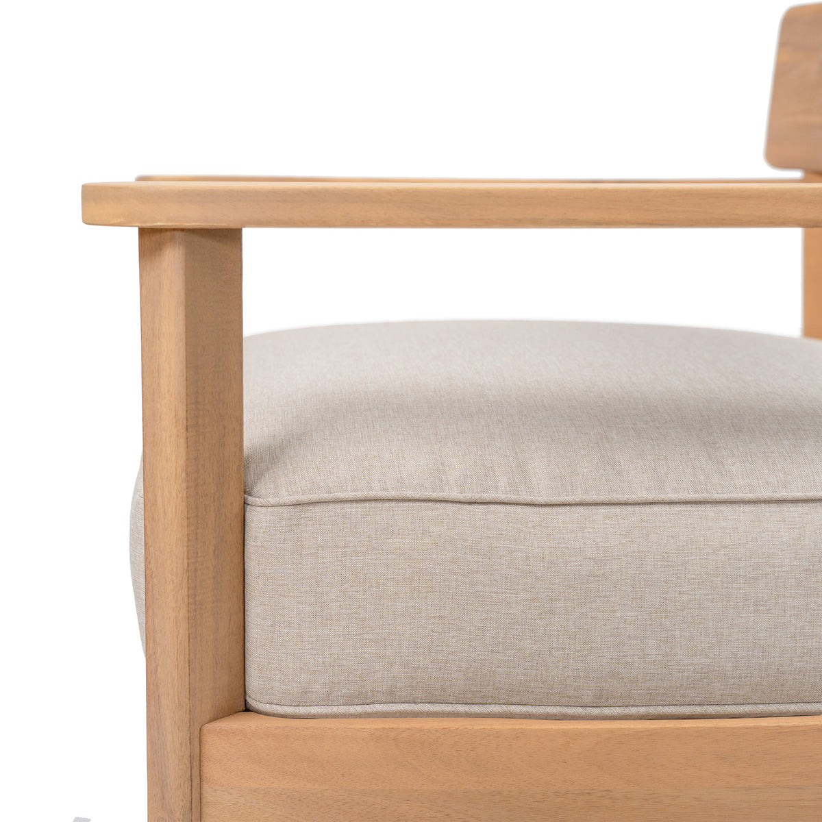 Mallorca Acacia Wood Club Chair with Seat Cushion - Outdoor