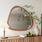 Asymmetrical Wall Mirror with Solid Natural Wood Frame - Large Sized Dressing Mirror