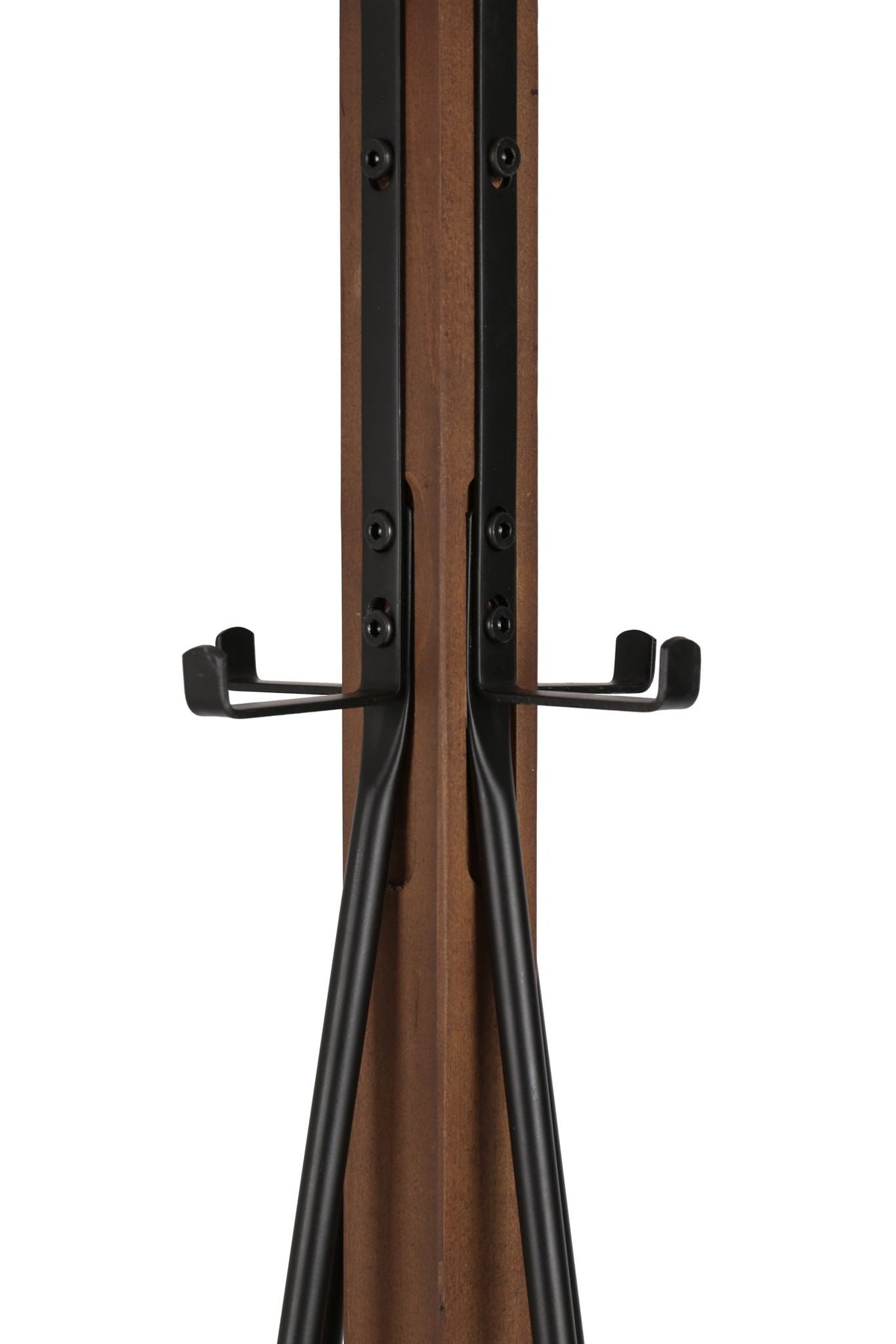 Reclaimed Wood and Metal Freestanding Coat Rack with Hooks - Natural