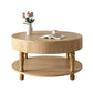 Coffee Table with Dual Storage - Natural Wood, 31.5" Round