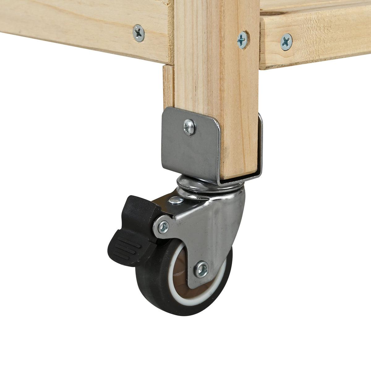 Foldable Outdoor Kitchen Island with Stainless Steel Top and Storage - Natural Fir Wood