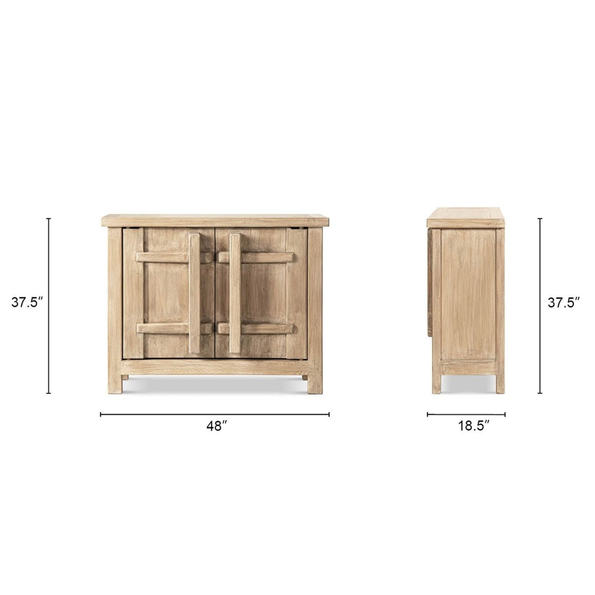 Natural Reclaimed Wood 2 Door Accent Cabinet with Storage - Rowan
