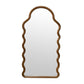 Wood Mirror With Unique Frame - Full-Length Arched Mirror with Pine Frame - Brown