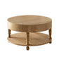 Coffee Table with Dual Storage - Natural Wood, 31.5" Round