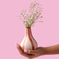 Stripe Bud Vase | Red Handpainted Ceramic | 4.75 Inch