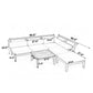 6 Piece Acacia Wood Outdoor Modular Sectional with Daybed - Teak Beige