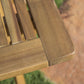 Natural Wood 5 Piece Outdoor Patio Dining Set with Folding Table and Chairs - Natural Stained