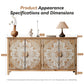 60" Wood Accent Cabinet with 4 Doors - Antique Brown and White