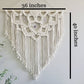 Extra large macrame half mandala wall hanging with 3 large Amethyst crystals. Ready to ship.