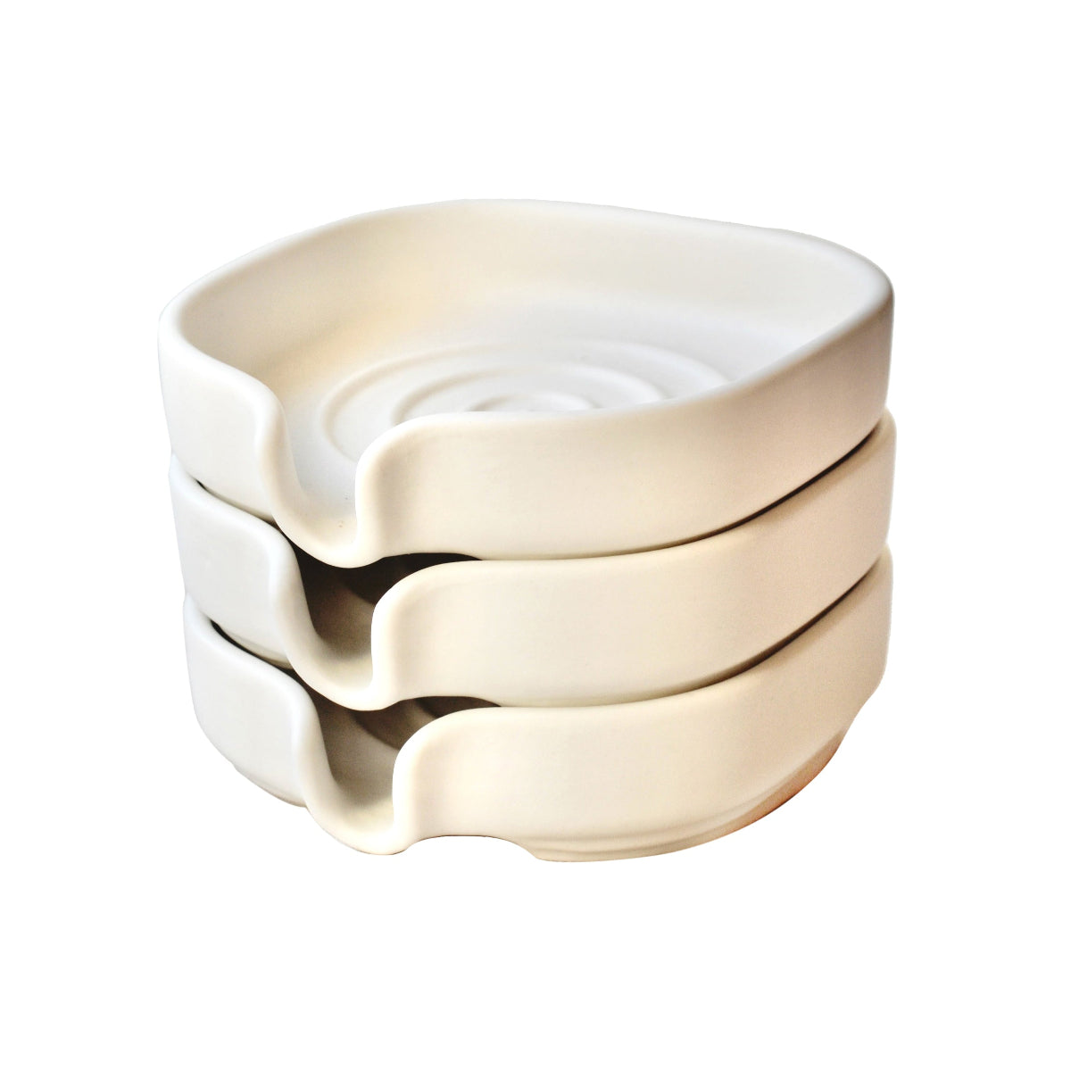 Self Draining Soapdish - Zero-Waste Porcelain - White Matte