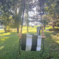 Outdoor High Back Baby & Toddler Swing-Wide Cream & Black Stripe