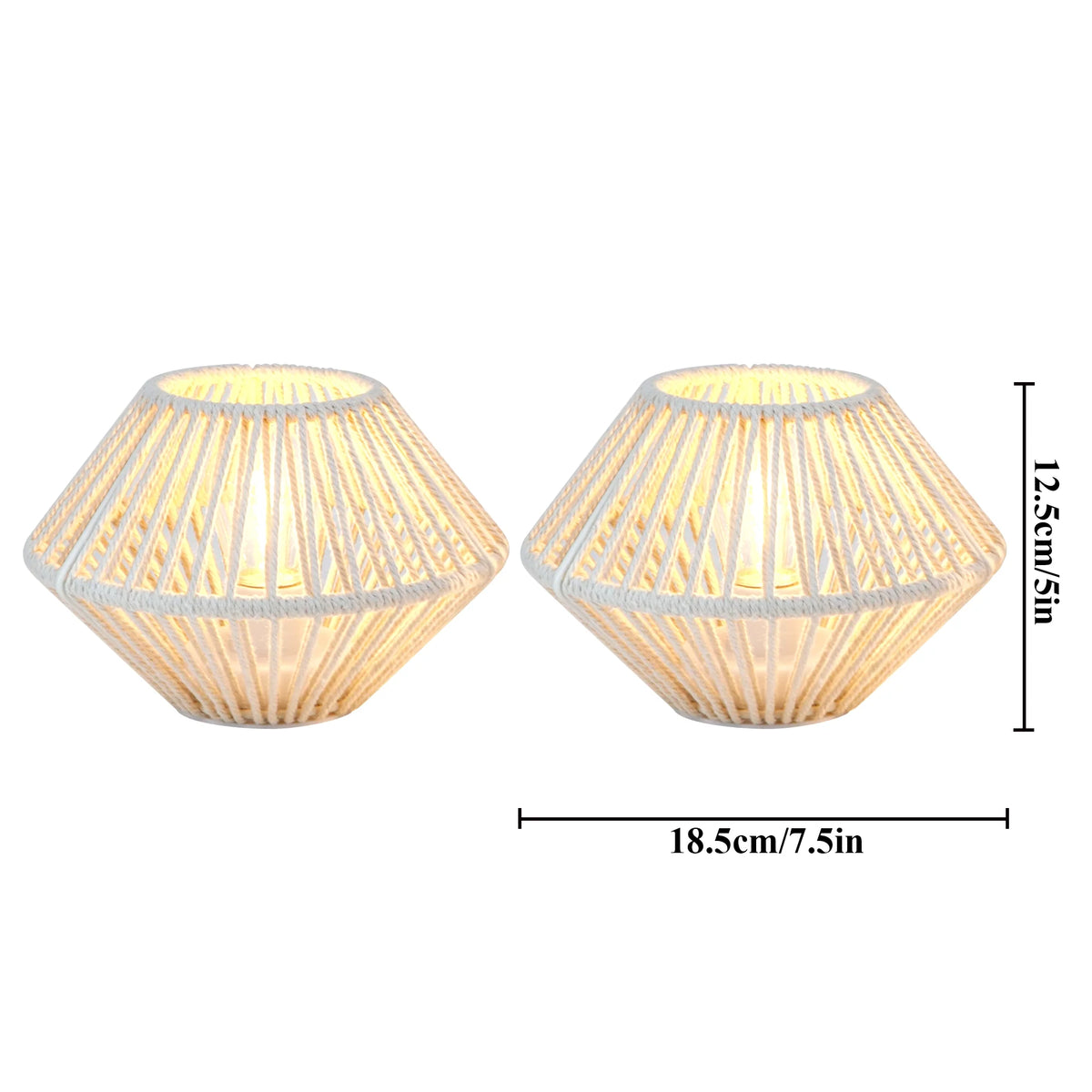 Set of 2 Woven Cotton Rope Table Lamps