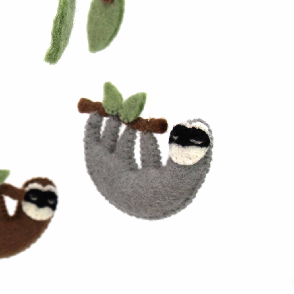 Global Groove Handcrafted Felt Sloth Mobile