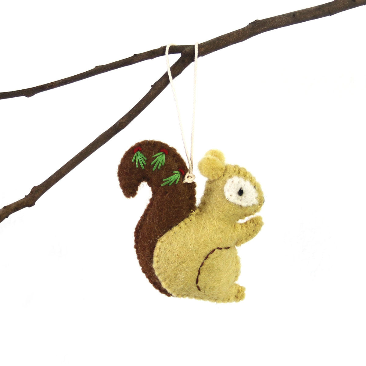 Global Groove Hand Felted Squirrel Holiday Ornament
