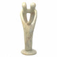 Natural 8-inch Tall Soapstone Family Sculpture - 2 Parents 1 Child - Smolart