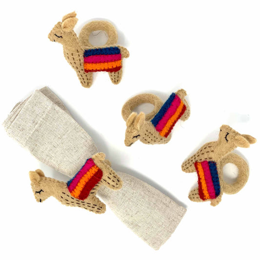 Global Groove Tan Llama Napkin Rings