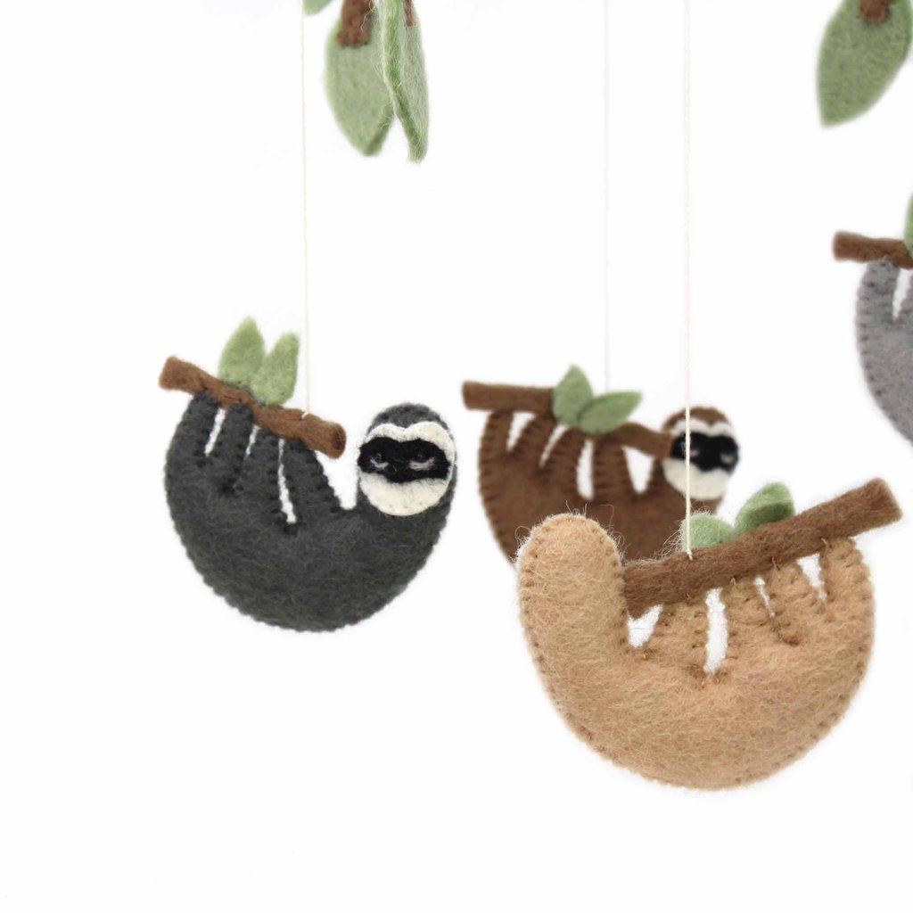 Global Groove Handcrafted Felt Sloth Mobile