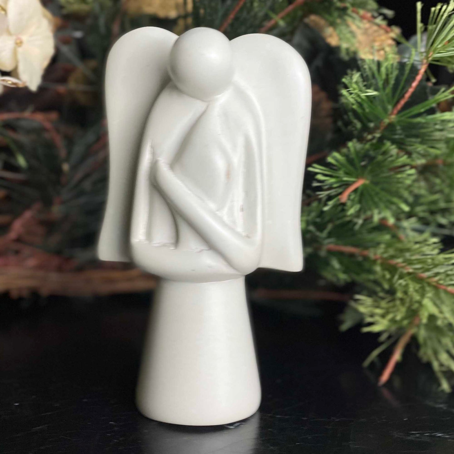 SMOLArt Angel Soapstone Sculpture with Eternal Light