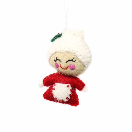 Global Groove Hand Felted Mrs. Claus Holiday Ornament