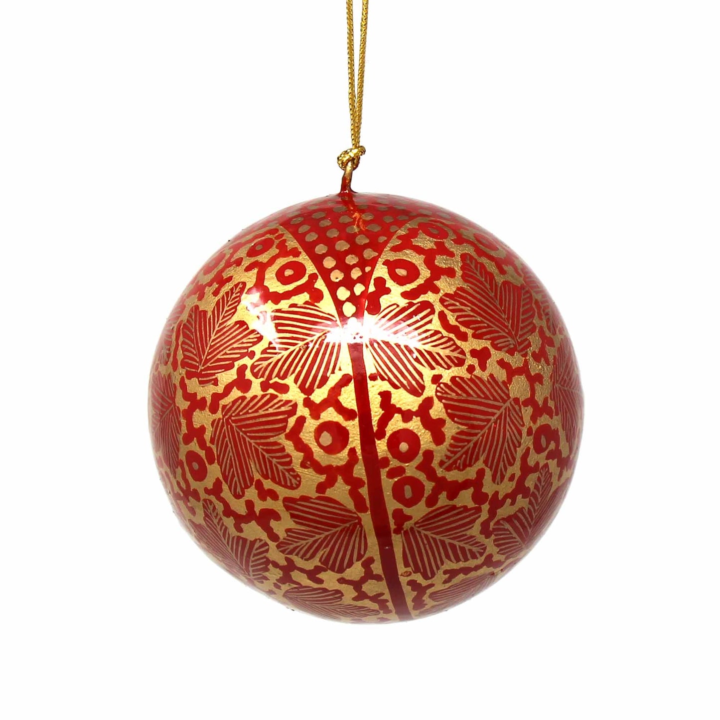 Handpainted Ornament Gold Chinar Leaves