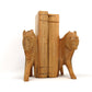Jedando Handicrafts Carved Wood Lion Book Ends