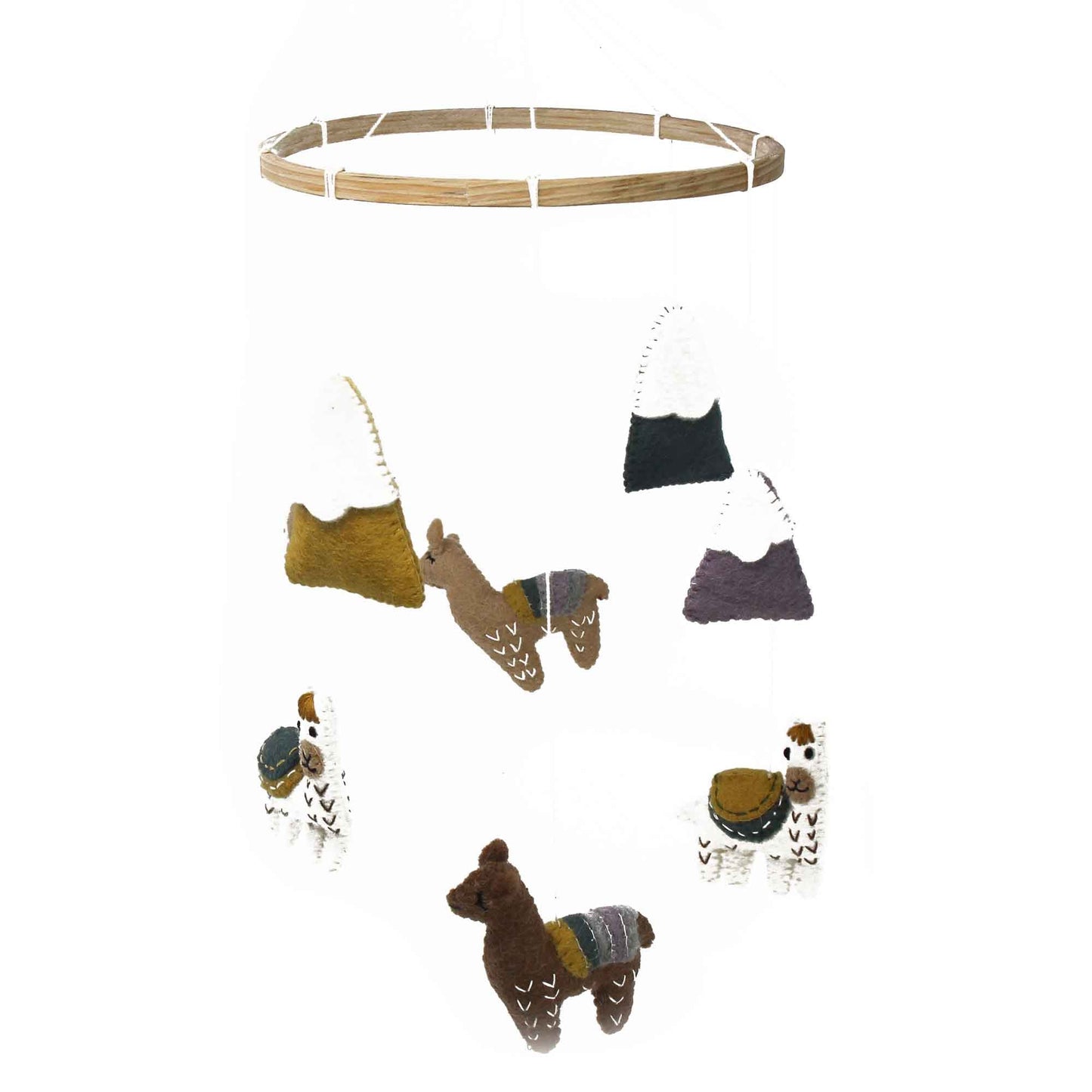 Global Groove Handcrafted Felt Little Llamas Mobile