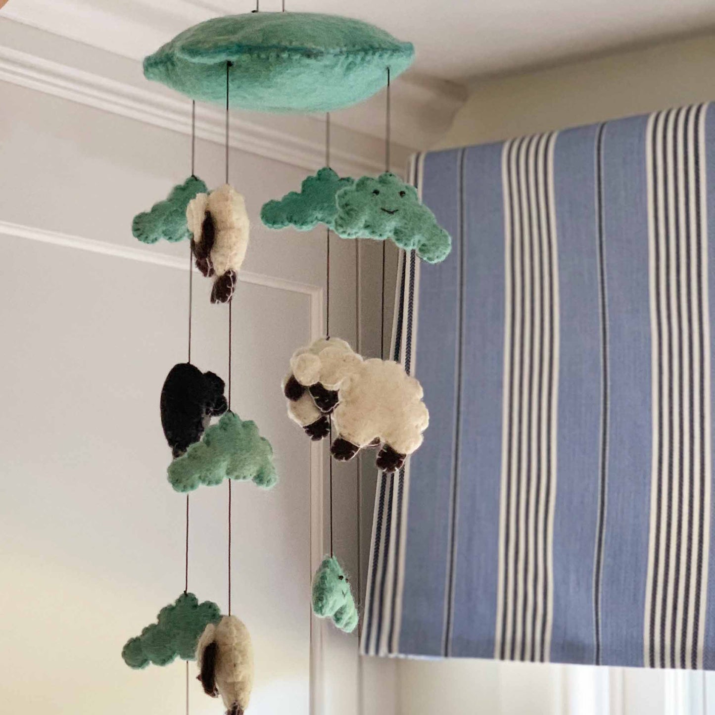 Global Groove Blue Felt Counting Sheep Mobile