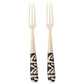 Long Batik Bone Appetizer Forks, Set of 2