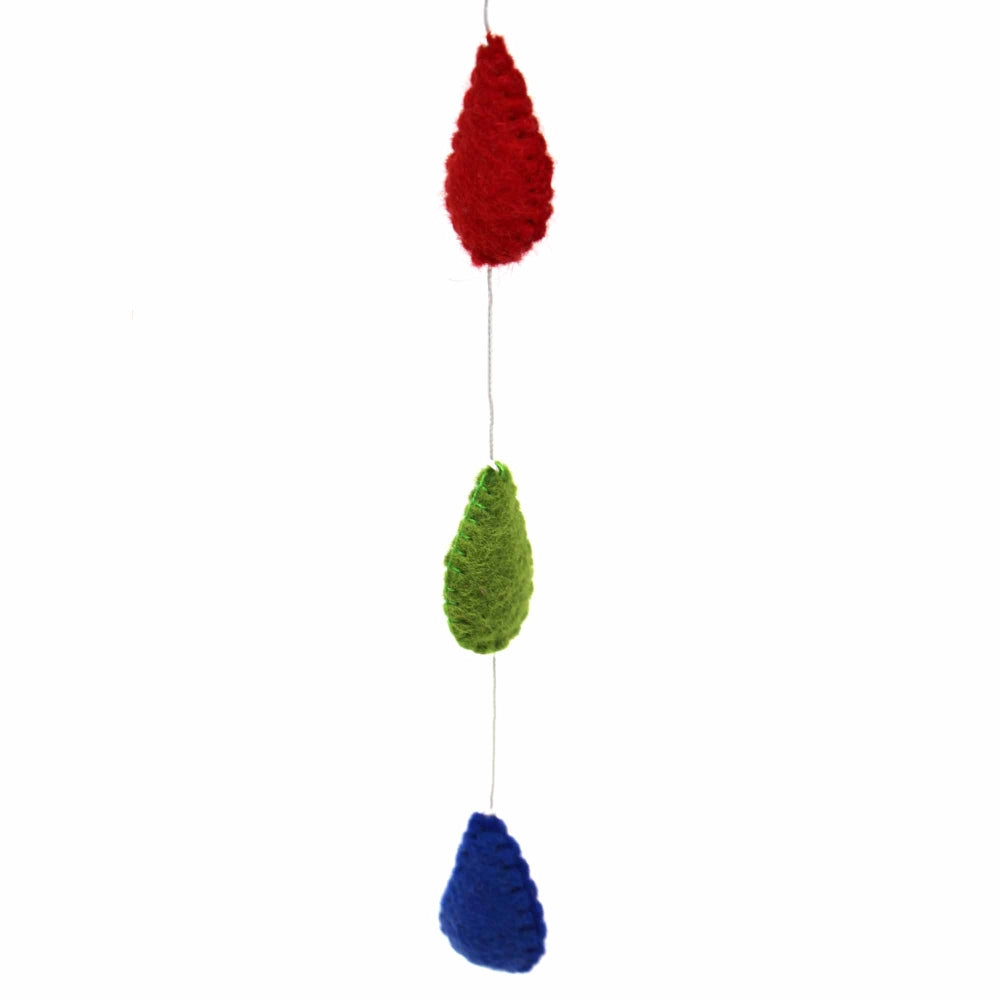 Rainbow Raindrops Felt Mobile Hanging Room Decor