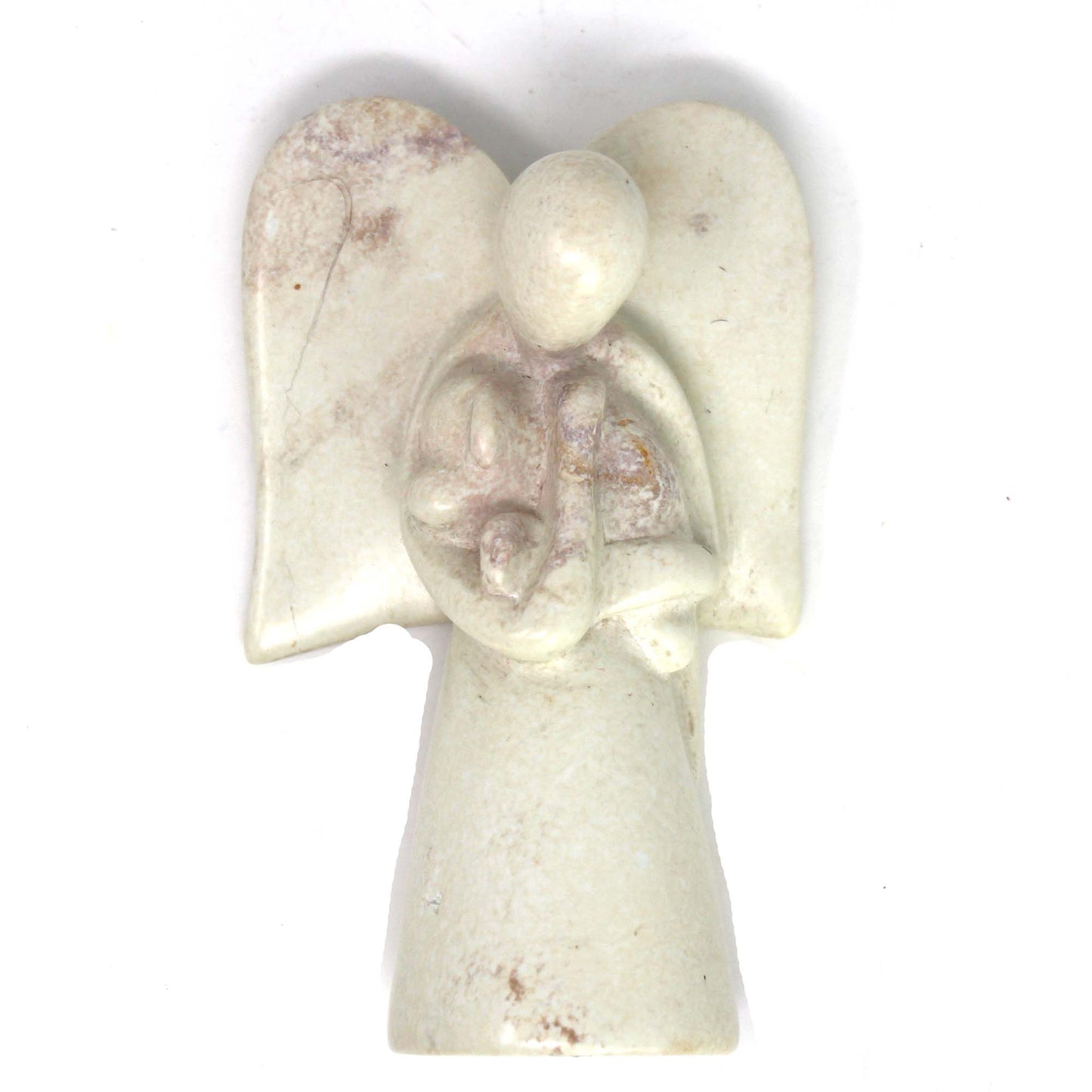 SMOLArt Angel Soapstone Sculpture Holding Dog
