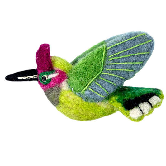 Wild Woolies Felt Bird Ornament - Anna's Hummingbird