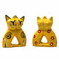 Handcrafted 4-inch Soapstone Love Cats Sculpture in Yellow - Smolart