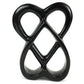 Handcrafted 8-inch Soapstone Connected Hearts Sculpture in Black - Smolart