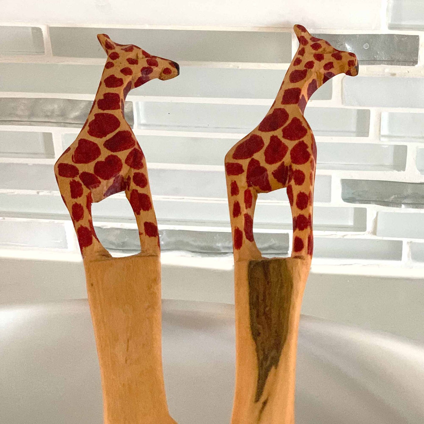 Jedando Handicrafts Giraffe Salad Serving Set
