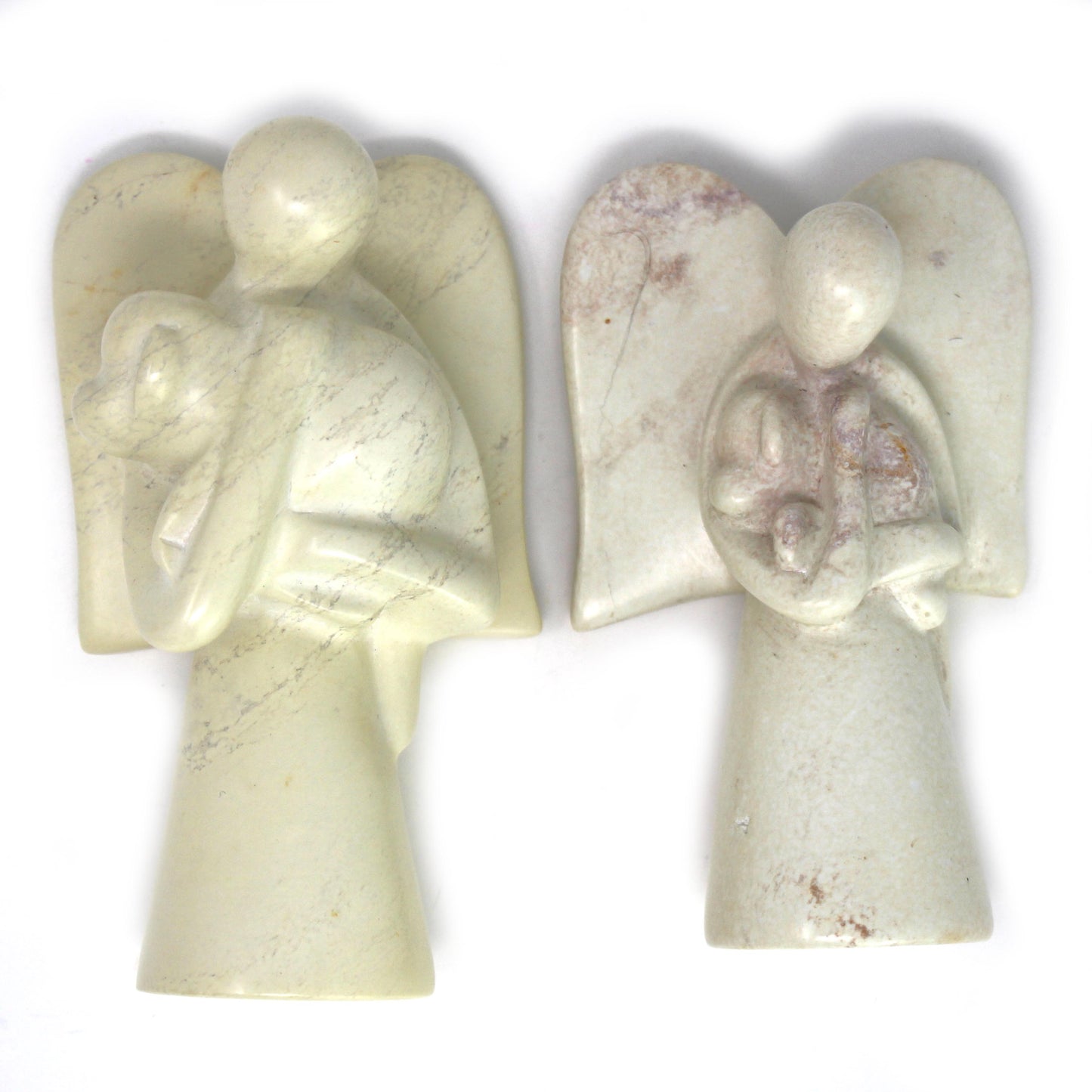 SMOLArt Angel Soapstone Sculpture Holding Dog