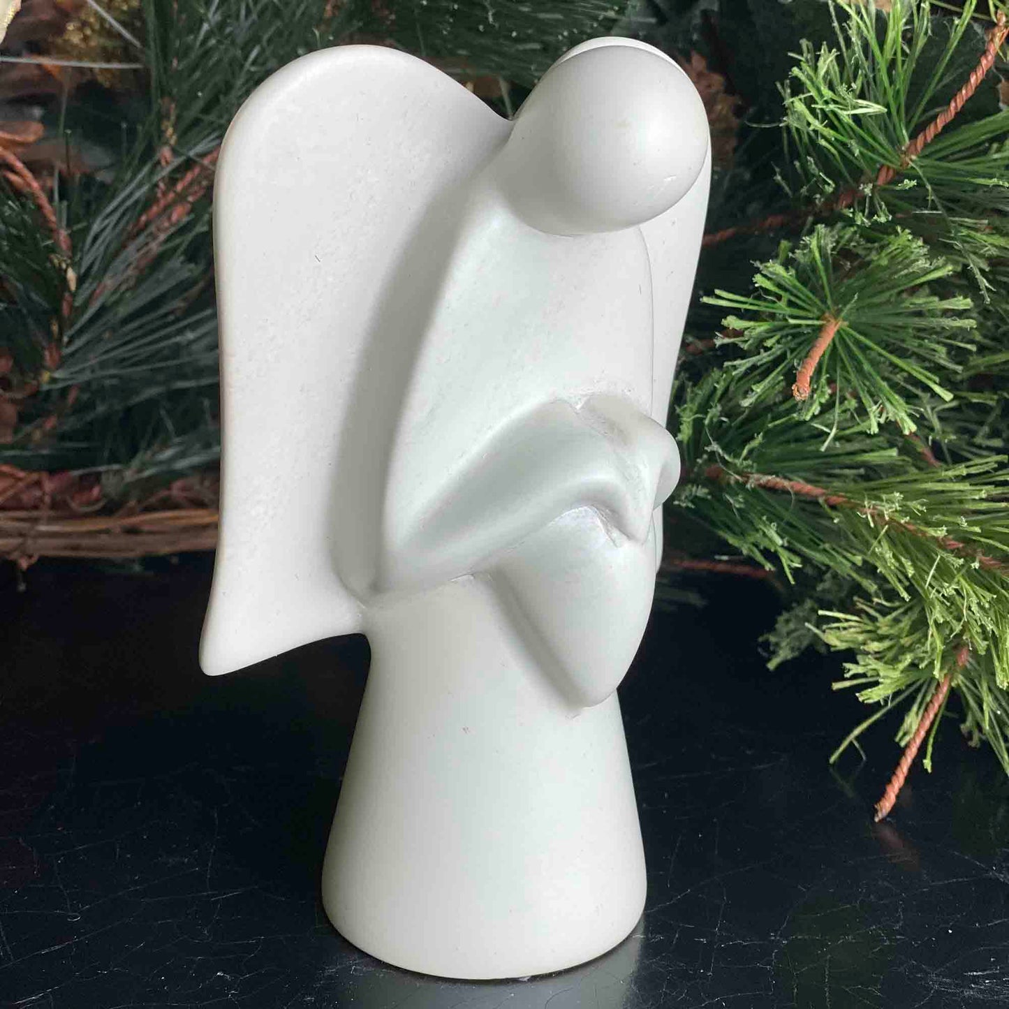 SMOLArt Angel Soapstone Sculpture Holding Heart