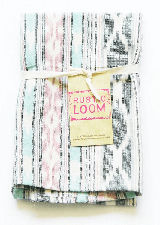 Rustic Loom Aqua Pink Gray Stripe Woven Cotton Ikat Tea Towel
Jungle Pillows