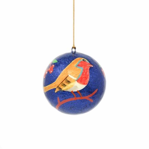 Asha Handicrafts Hand-Painted Bird on Branch Holiday Ornaments