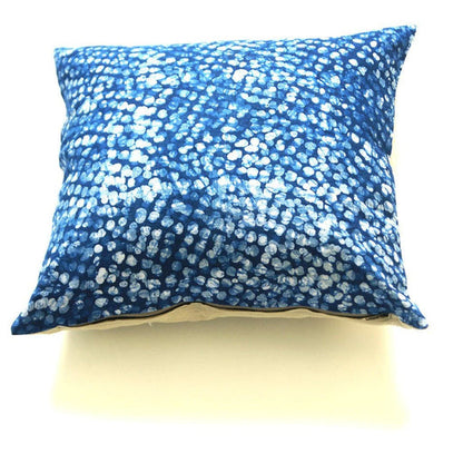 Rustic Loom Linen Pillow Cover Indigo Blue Dot Batik Blockprinted