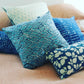 Rustic Loom Indigo Blue Leaf Lumbar Pillow